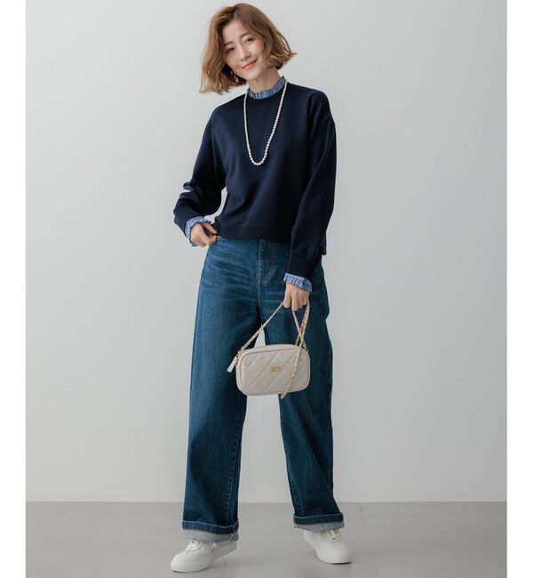 23区「【洗える】クリアコットンテリー ストライプフリル スウェット」|Tシャツ・カットソー|