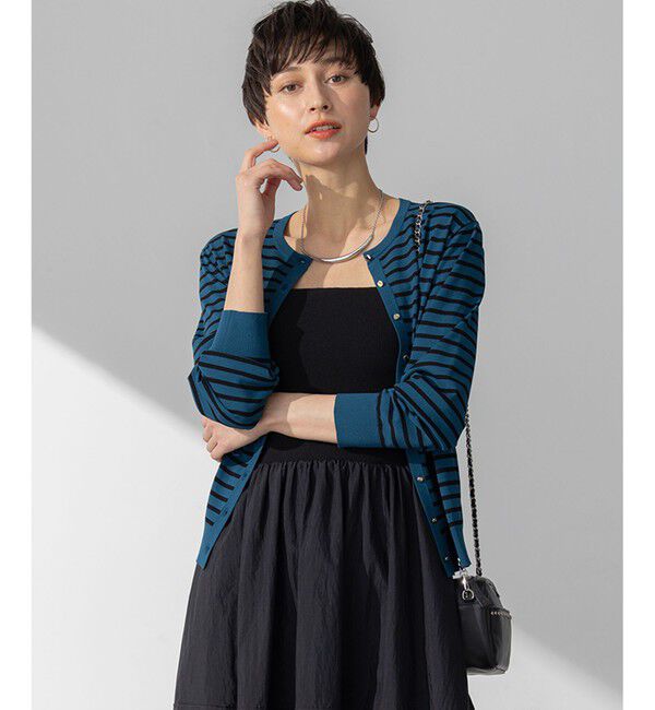 23区「【洗える】レーヨンポリエステルストレッチ カーディガン」|カーディガン|ﾀﾞｰｸﾌﾞ