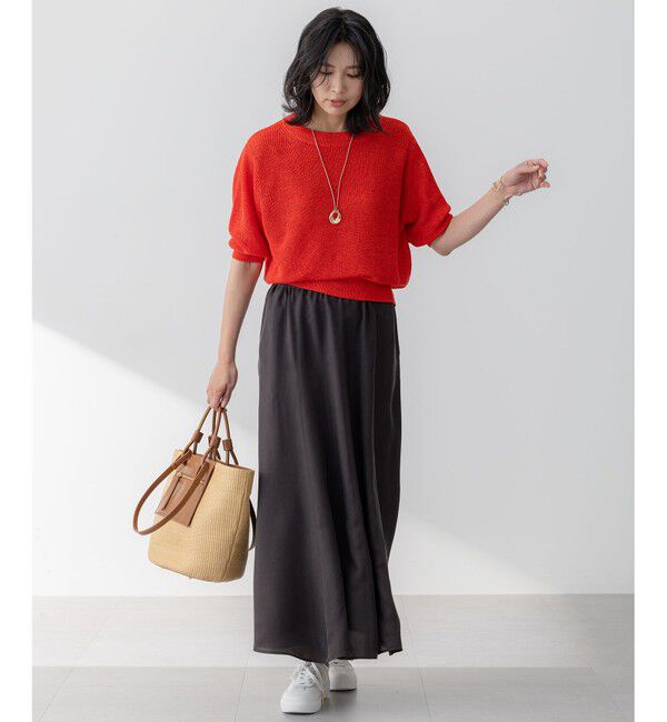 23区「【洗える】ピュアリネン パフスリーブ ニット」|ニット・セーター|