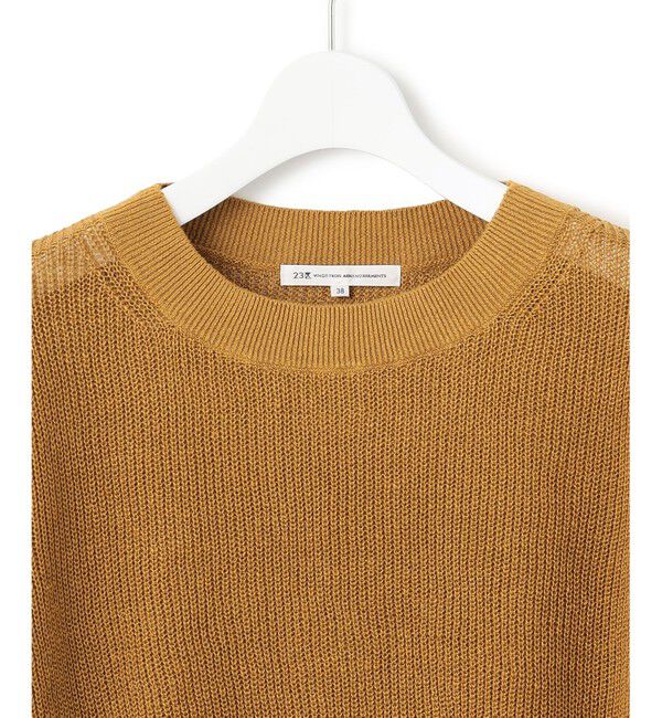 23区「【洗える】ピュアリネン パフスリーブ ニット」|ニット・セーター|