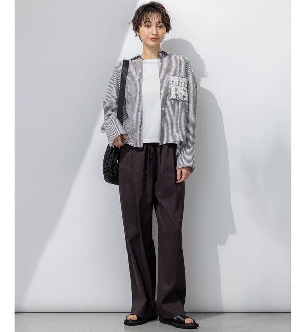 23区「【洗える】LIBECO クロップド シャツ」|シャツ・ブラウス|