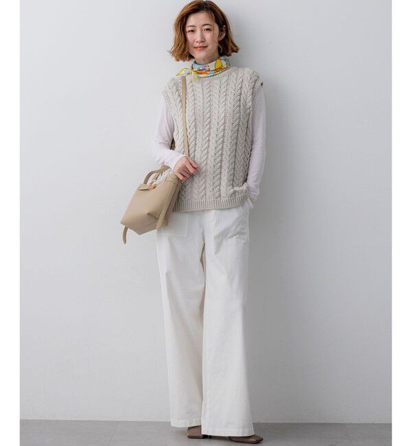 23区「ケーブル ニットベスト」|ベスト・ジレ|