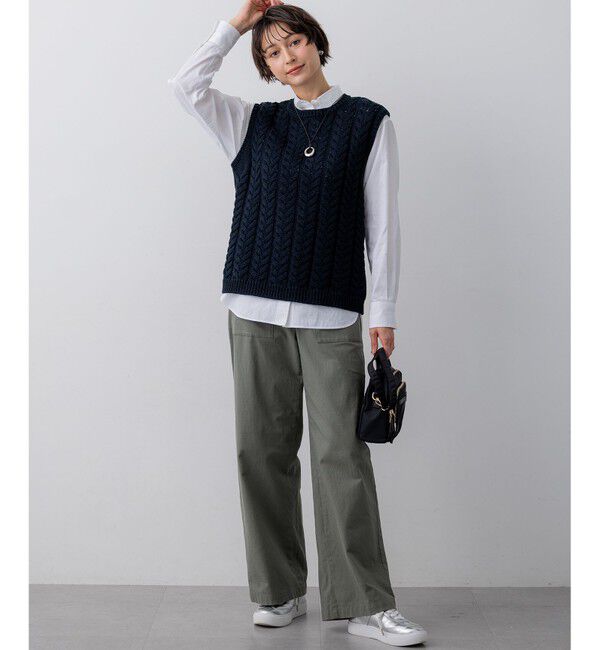 23区「ケーブル ニットベスト」|ベスト・ジレ|