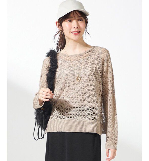 any SiS「【2SET】メッシュニット セット」|ニット・セーター|ベージュ