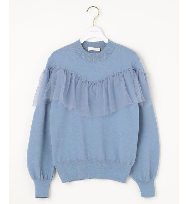 ANY SIS「【洗える】フリルチュールコンビ ニット」|ニット・セーター|
