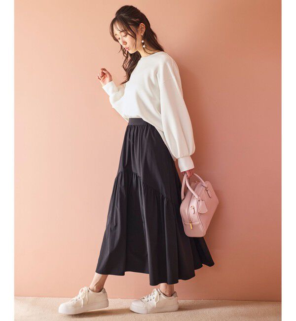 ANY SIS「【洗える・2SET】ダンボール プルオーバー&times;ギャザー スカート」|スーツ|