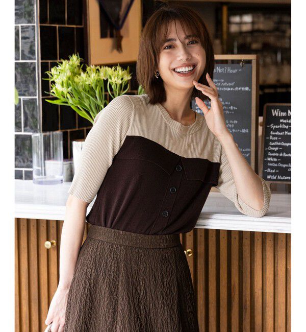 ANY SIS「ビスチェ風 ニット」|ニット・セーター|ﾁｮｺﾚｰﾄ&times;