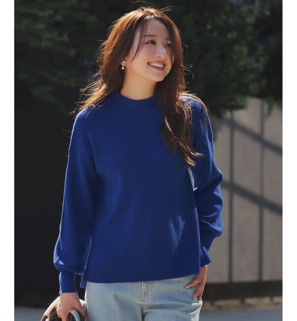 ANY SIS「CICA加工 ビューティ畔ボトルネック ニット」|ニット・セーター|ブルー