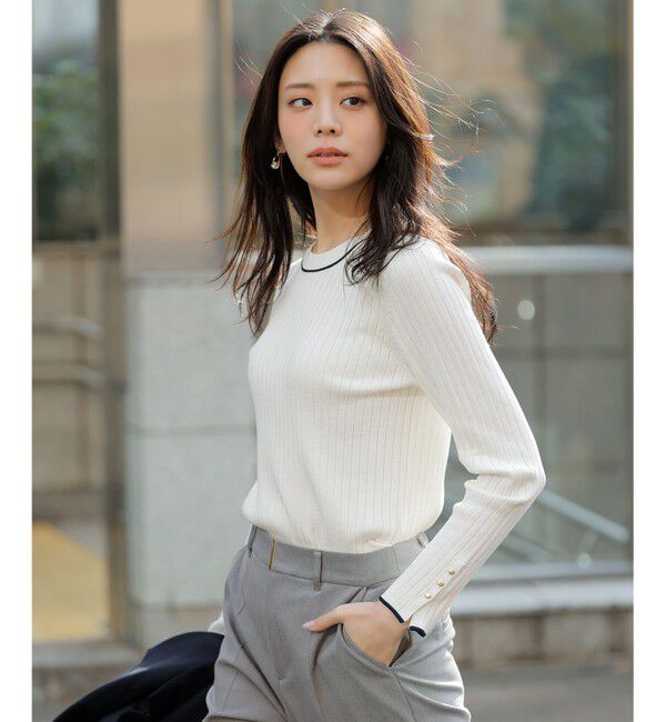 ANY SIS「ラインポイント ニット」|ニット・セーター|オフ