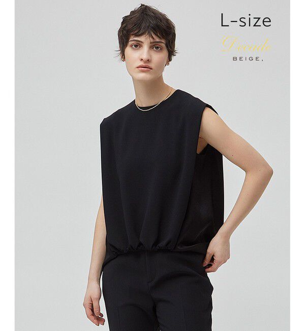 BEIGE,「【洗える・L-size】CINDY / ノースリーブブラウス」|シャツ・ブラウス|Black