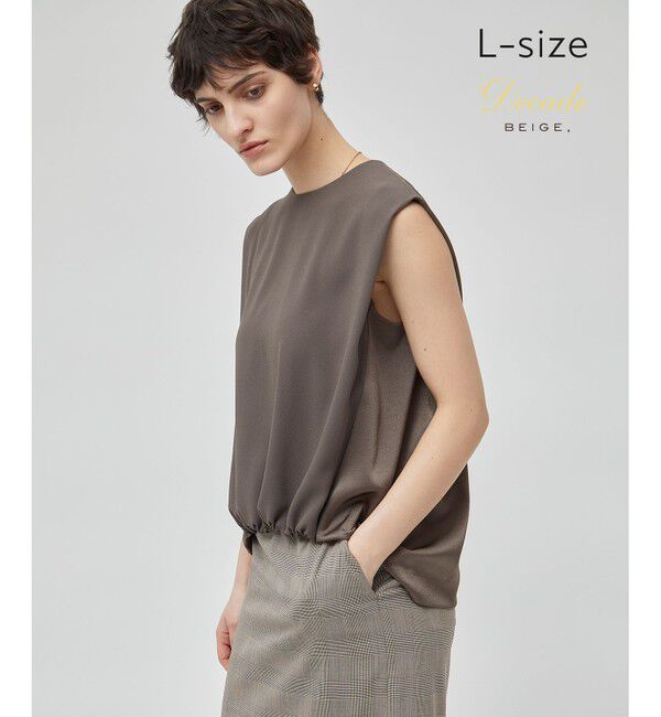 BEIGE,「【洗える・L-size】CINDY / ノースリーブブラウス」|シャツ・ブラウス|Mocha