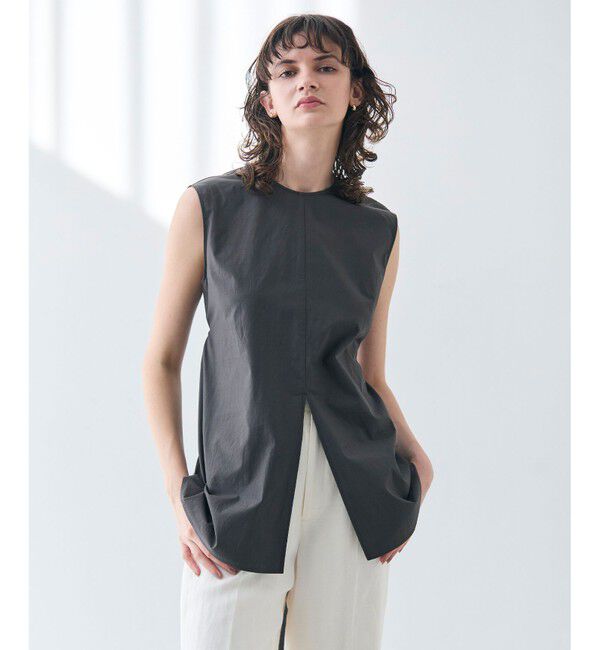 BEIGE,「【洗える・GISELe 6月号掲載】MALLOW / バックリボンコットンノースリーブブラウス」|シャツ・ブラウス|Slate