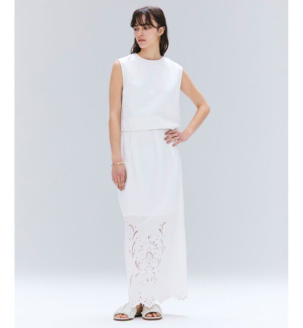 BEIGE,「【洗える・Oggi ８月号掲載】NAVIGLIO / ショート丈ノースリーブデニムブラウス」|シャツ・ブラウス|