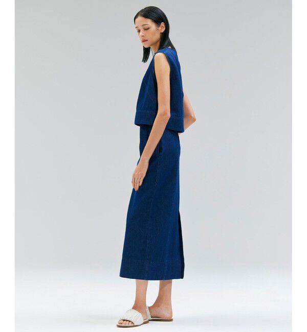 BEIGE,「【洗える・Oggi ８月号掲載】NAVIGLIO / ショート丈ノースリーブデニムブラウス」|シャツ・ブラウス|