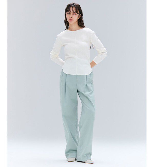 BEIGE,「【洗える】GLOBE / コットンリブ前後2WAYカットソー」|Tシャツ・カットソー|