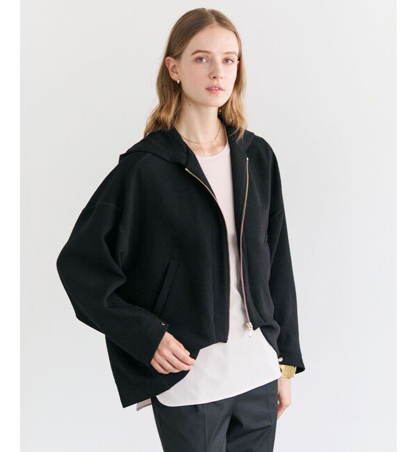 BEIGE,「BROOM / スウェット風コンパクトライトパーカー」|Tシャツ・カットソー|Black