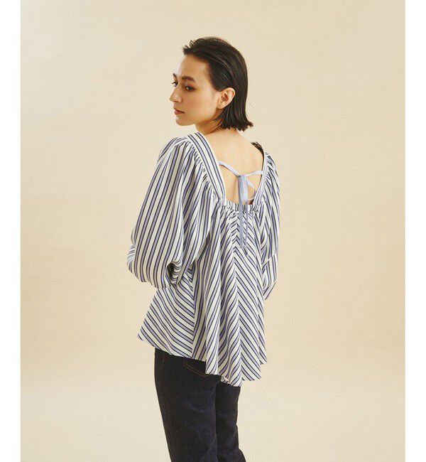 Grace Class「リネンタッチストライプトップ」|Tシャツ・カットソー|