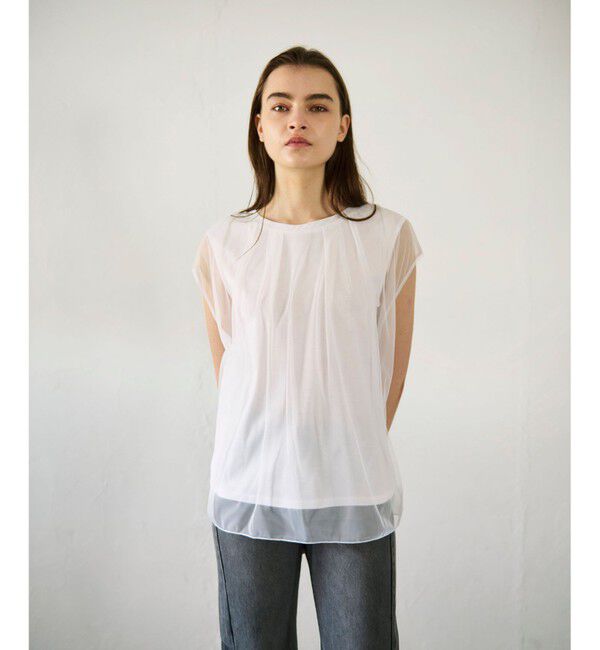GRACE CONTINENTAL「チュールシアーカットトップ」|Tシャツ・カットソー|ホワイト