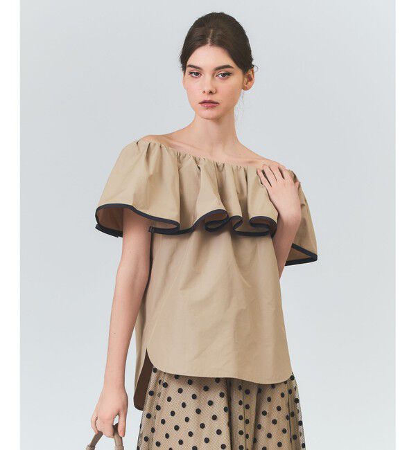 Grace Class「ラッフルトリミングブラウス」|シャツ・ブラウス|ベージュ