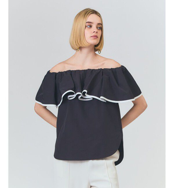 Grace Class「ラッフルトリミングブラウス」|シャツ・ブラウス|ブラック