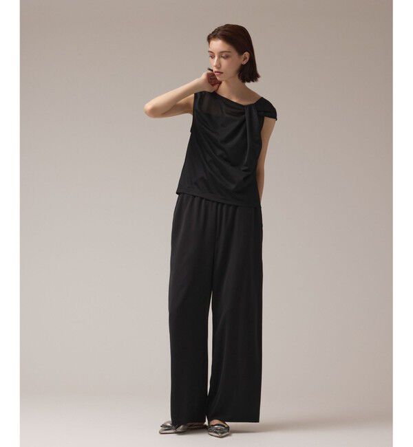 GRACE CONTINENTAL「サテンワイドパンツ」|その他|ブラック