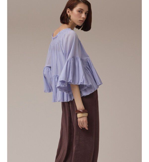 GRACE CONTINENTAL「バルーンカフタントップ」|シャツ・ブラウス|サックス