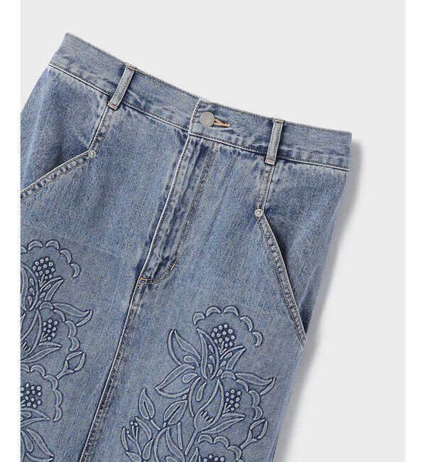 GRACE CONTINENTAL「エンボスデニムスカート」|スカート|