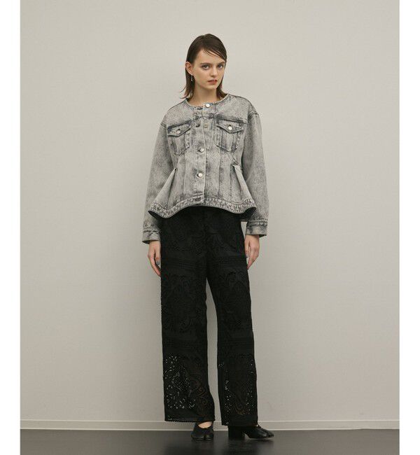 Diagram「ペプラムデニムジャケット」|テーラードジャケット|グレー