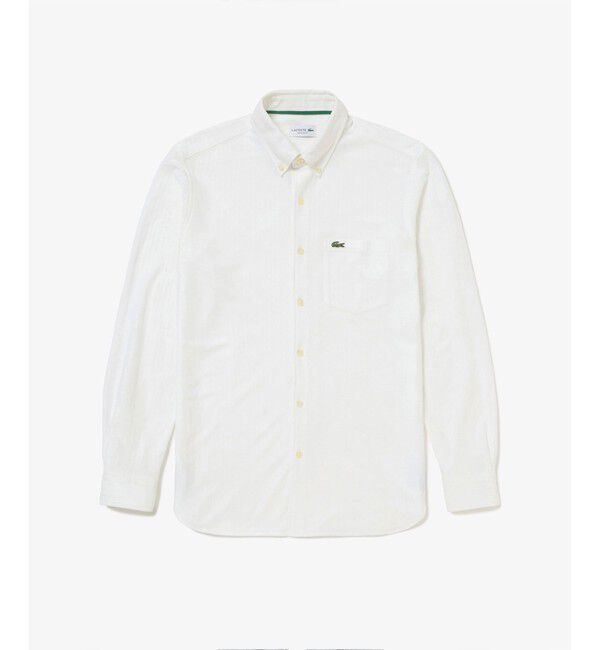 LACOSTE「ジャカードストライプボタンダウンジャージシャツ」|シャツ・ブラウス|