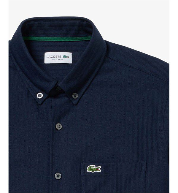 LACOSTE「ジャカードストライプボタンダウンジャージシャツ」|シャツ・ブラウス|