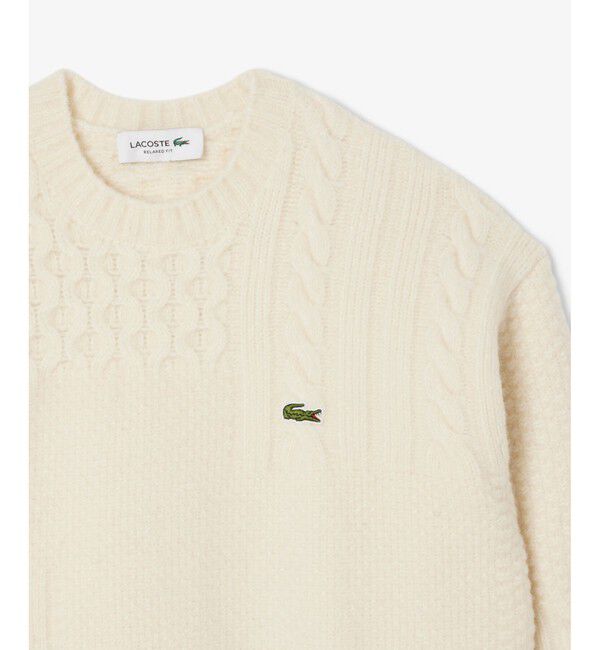 LACOSTE「ミックスニッティング ウールニットセーター」|ニット・セーター|