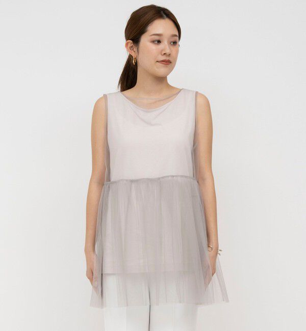 NOLLEY'S「2WAYチュール ノースリーブブラウス」|シャツ・ブラウス|