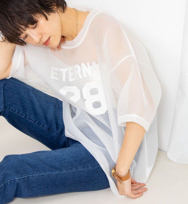 Rie Miller「ダンボールメッシュプリントTシャツ」|Tシャツ・カットソー|