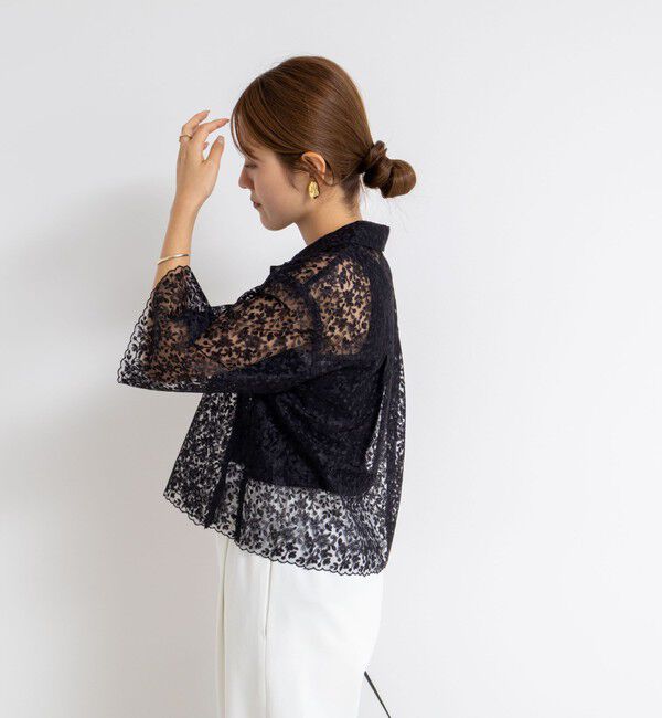 NOLLEY'S「Brocheレースショートシャツ」|シャツ・ブラウス|