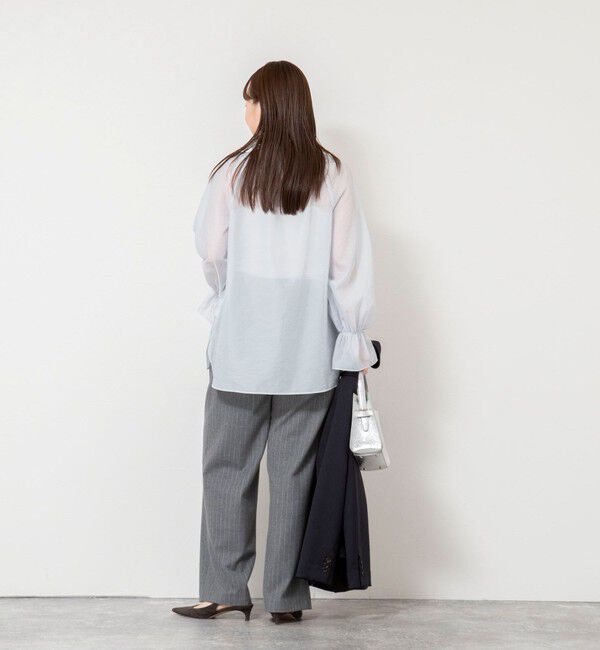 NOLLEY'S sophi「ウォッシャブルオーガンジーフリルブラウス」|シャツ・ブラウス|