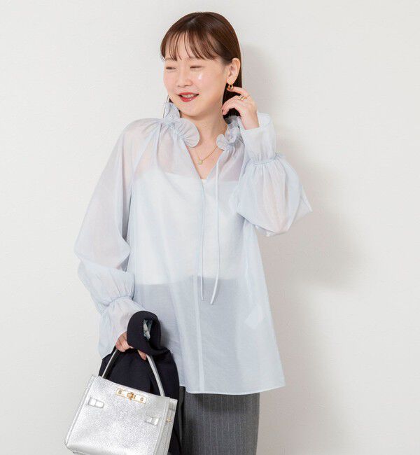NOLLEY'S sophi「ウォッシャブルオーガンジーフリルブラウス」|シャツ・ブラウス|