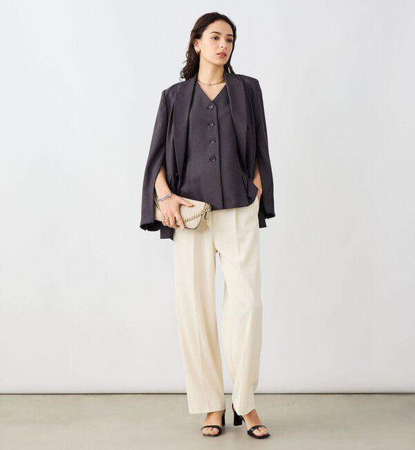 NOLLEY'S sophi「《セットアップ対応》ウォッシャブルドライシャーク2WAYスリットジャケット」|テーラードジャケット|