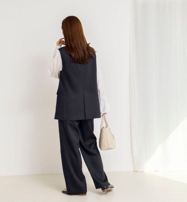 NOLLEY'S「《セットアップ対応》ウォッシャブルジョーゼットフリル付きマルチWAYジレ」|ベスト・ジレ|