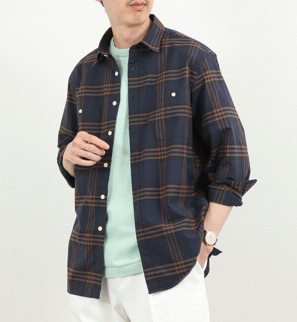 NOLLEY'S goodman「ダブルポケットオーバーシャツ 26SS」|シャツ・ブラウス|ブルー系その他