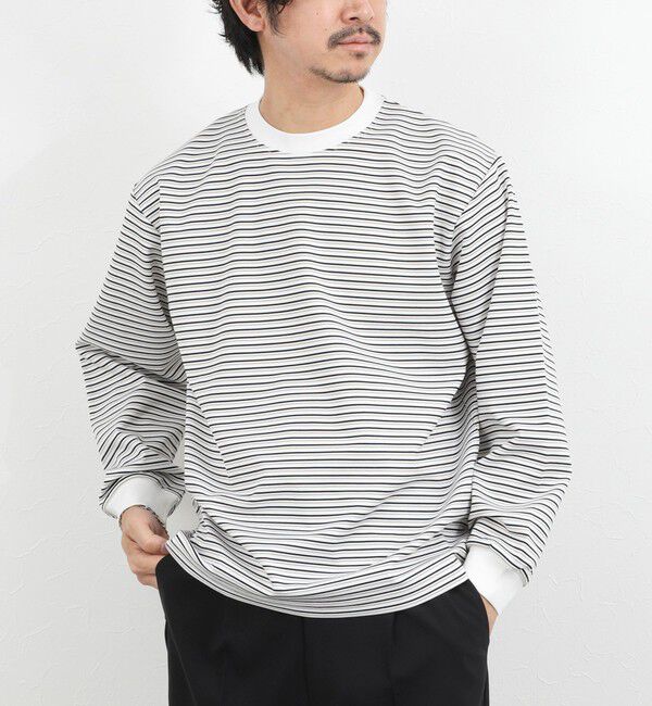 NOLLEY'S goodman「シルケットボーダーロンＴ 26SS」|Tシャツ・カットソー|ホワイト系その他