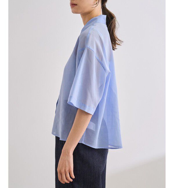 ROPE「【洗える】コットンシアークロップドシャツ」|シャツ・ブラウス|