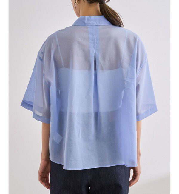 ROPE「【洗える】コットンシアークロップドシャツ」|シャツ・ブラウス|