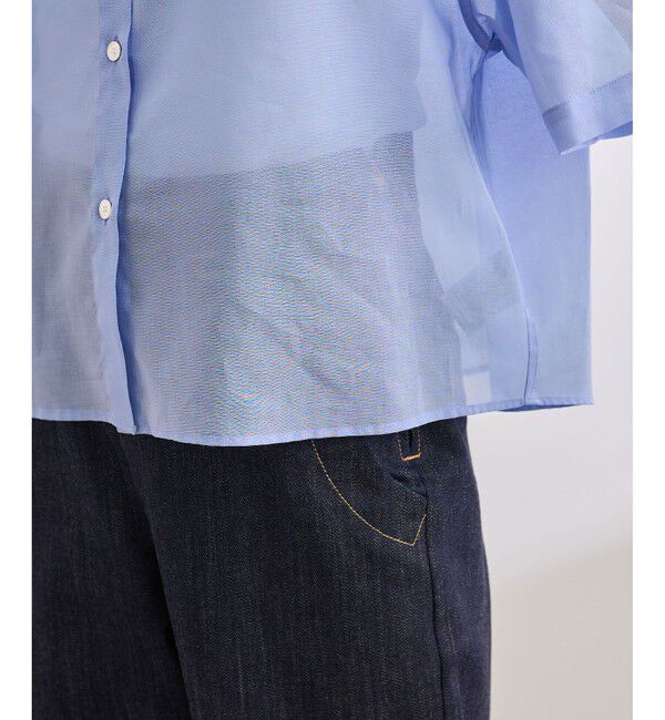 ROPE「【洗える】コットンシアークロップドシャツ」|シャツ・ブラウス|