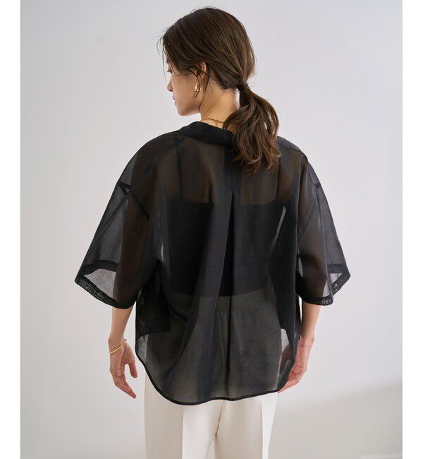 ROPE「【洗える】コットンシアークロップドシャツ」|シャツ・ブラウス|