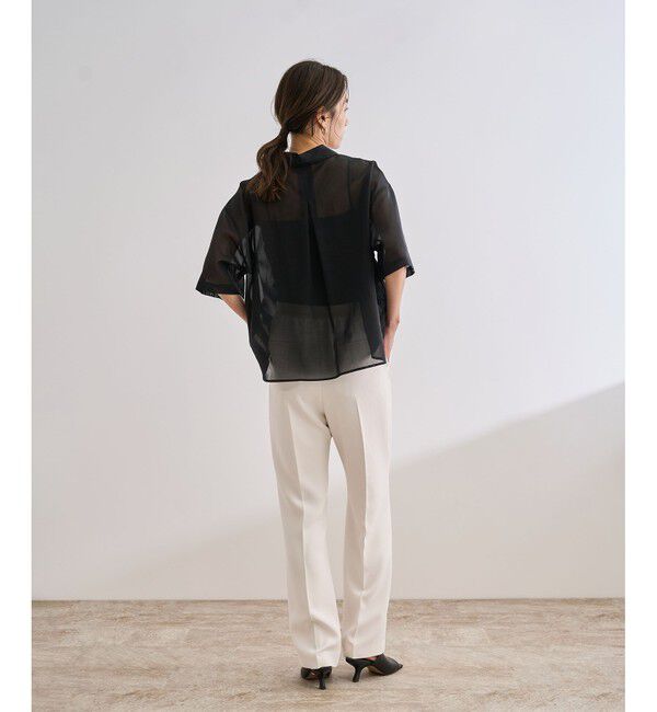 ROPE「【洗える】コットンシアークロップドシャツ」|シャツ・ブラウス|