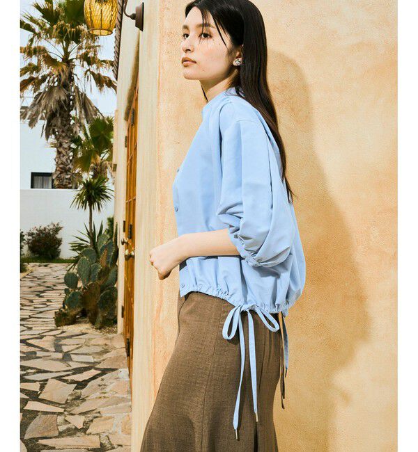 VIS「ドロストボリュームスリーブシャツ（レース・無地）」|シャツ・ブラウス|