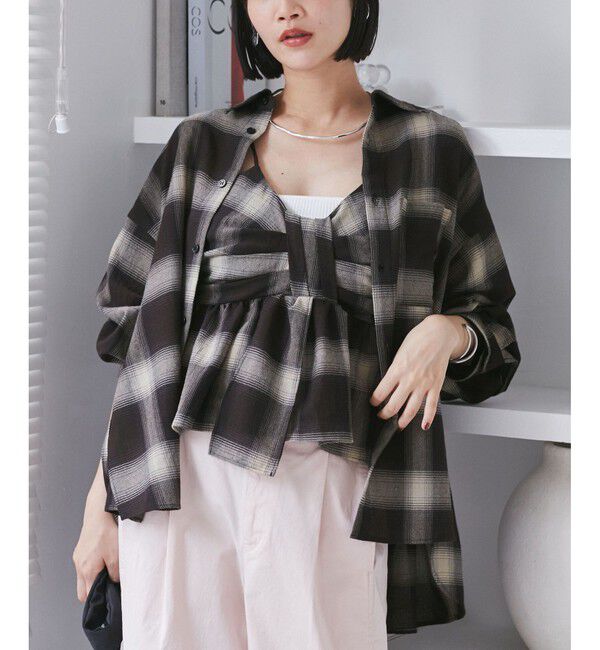 VIS「オンブレチェックオーバーシャツ」|シャツ・ブラウス|