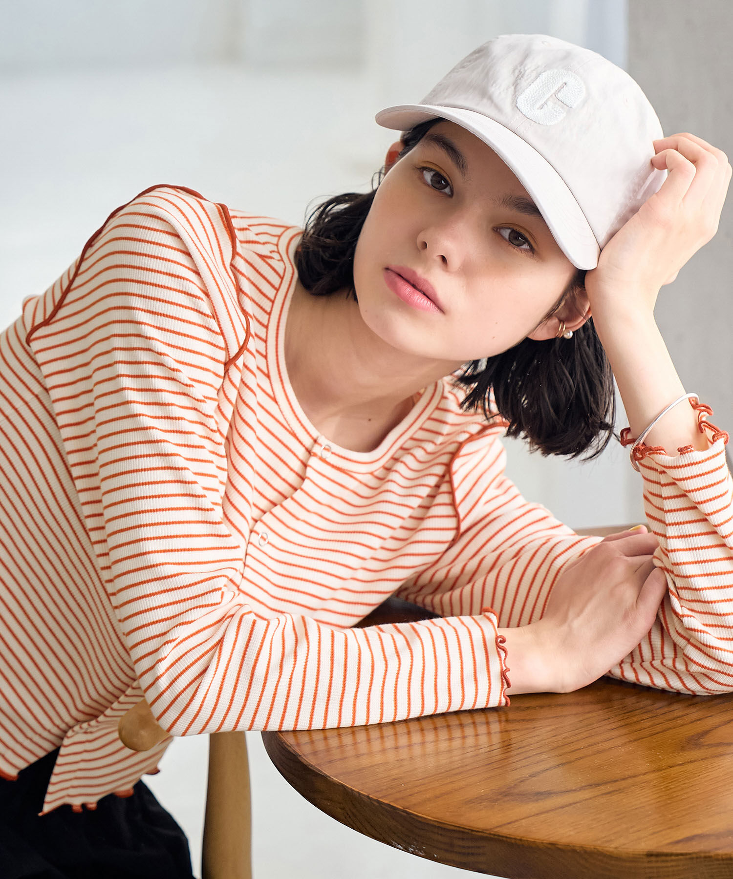 ROPE' PICNIC R「カットメロウトップスカーディガン/リンクコーデ」|カーディガン|オレンジ系(71)