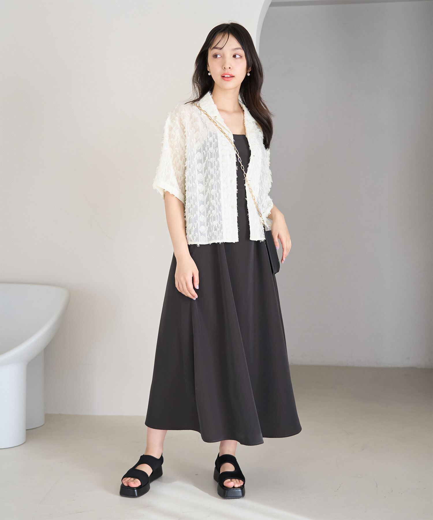 Rope&rsquo;Picnic「フリンジジャガードシャツ」|シャツ・ブラウス|