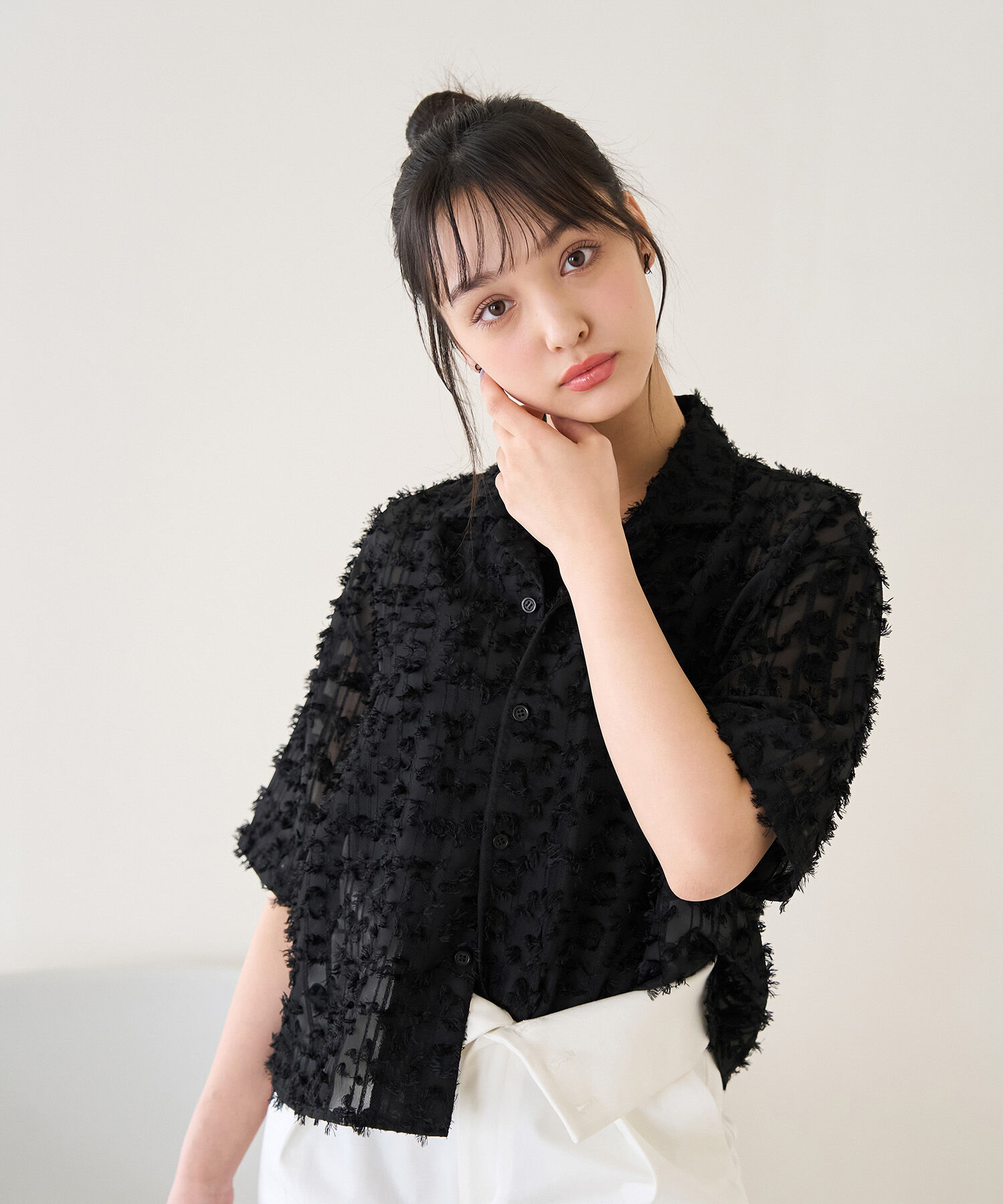 Rope&rsquo;Picnic「フリンジジャガードシャツ」|シャツ・ブラウス|